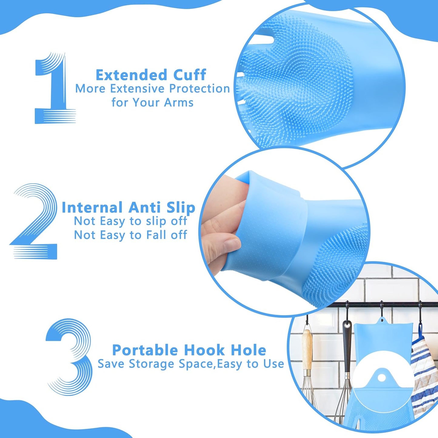 Pet Grooming Gloves—Dog Washing Gloves with High-Density Teeth