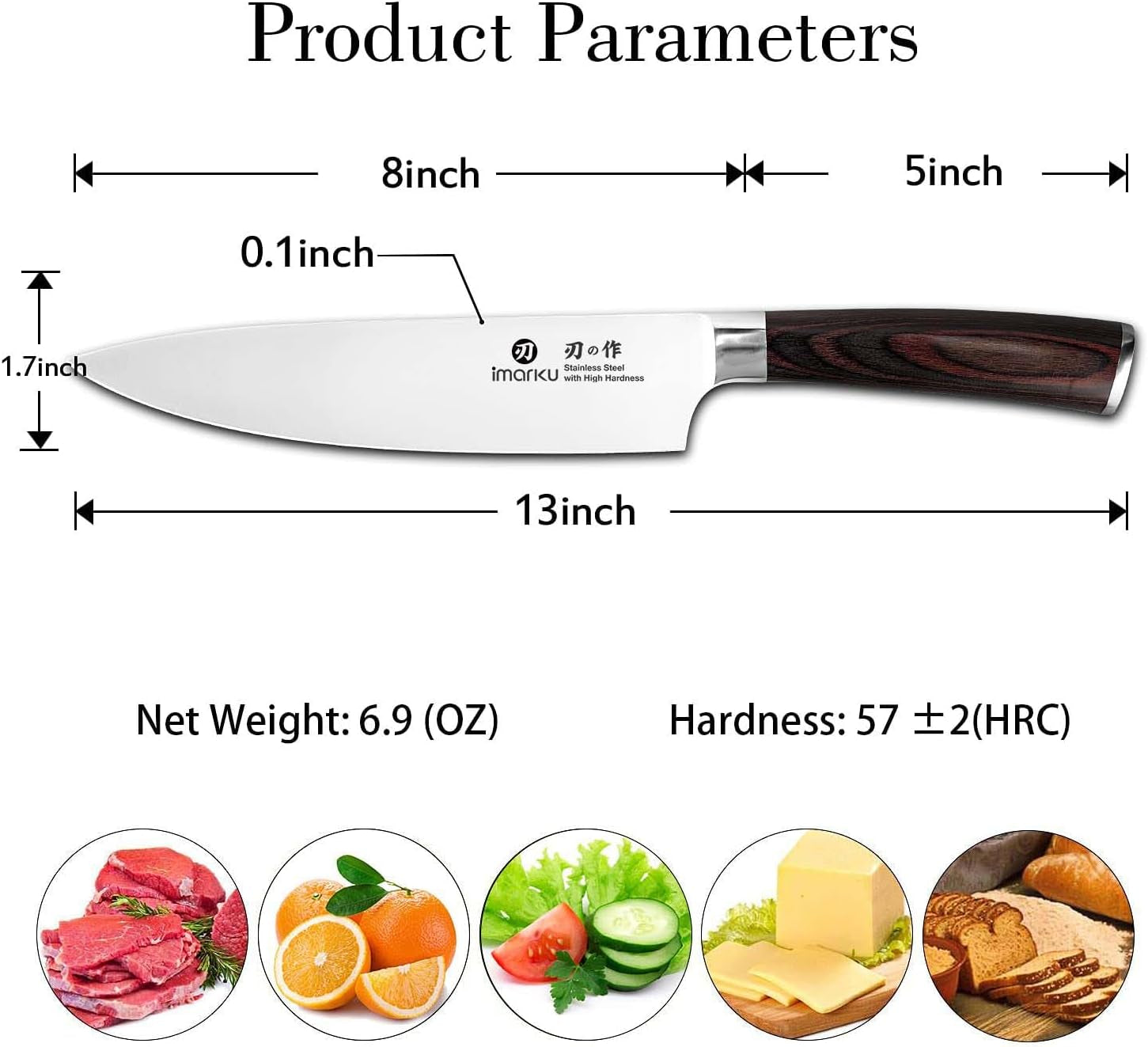 Japanese Chef Knife-Sharp Kitchen Knife 8 Inch, Gift for Mom & Dad
