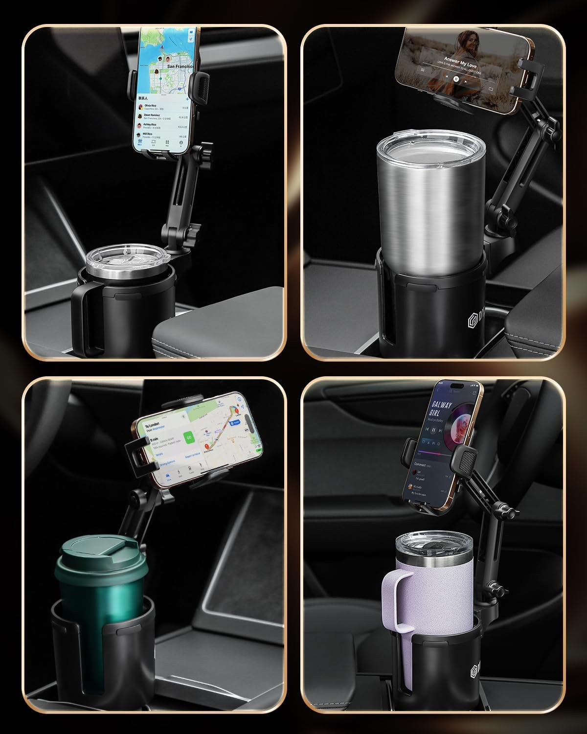 Cup Holder Phone Holder for Car, 2 in 1 Cup Holder Phone Mount