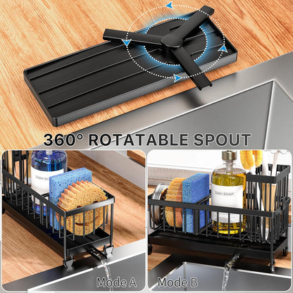 Sponge Holder for Kitchen Sink, Sink Organizer with Brush Holder