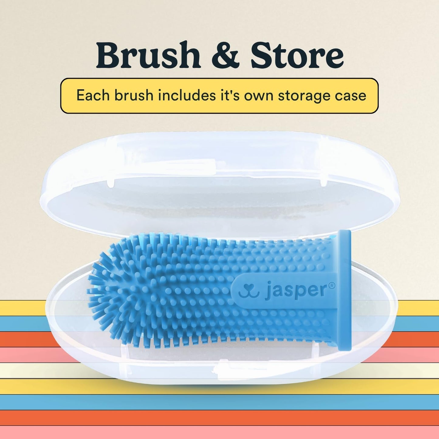 Dog Toothbrush, 360° Finger Toothbrush for Dogs & Cats, Blue 2-Pack