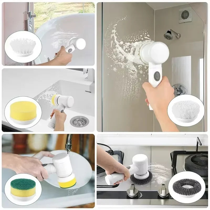 Multi-Functional Electric Cleaning Brush for Kitchen and Bathroom - Wireless Handheld Power Scrubber for Dishes, Pots, and Pans
