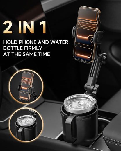 Cup Holder Phone Holder for Car, 2 in 1 Cup Holder Phone Mount