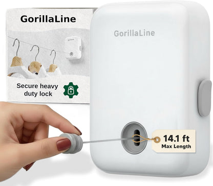 - Retractable Clothesline Indoor Outdoor Clothes Line | Heavy Duty Clothes Drying Laundry Line | Wall Mounted Drying Rack Clothing Line