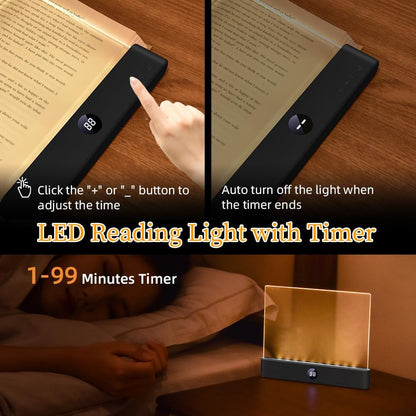 Book Light for Reading in Bed at Night Flat Reading Lights, Black