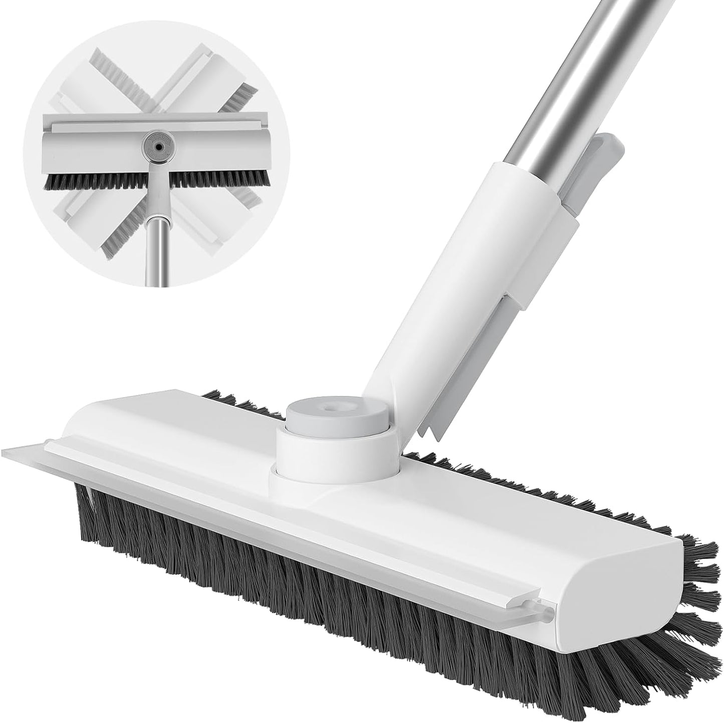Floor Scrub Brush with Long Handle, 3 in 1 Floor Scrubber