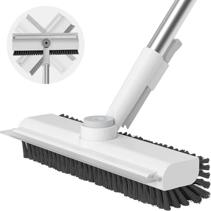 Floor Scrub Brush with Long Handle, 3 in 1 Floor Scrubber