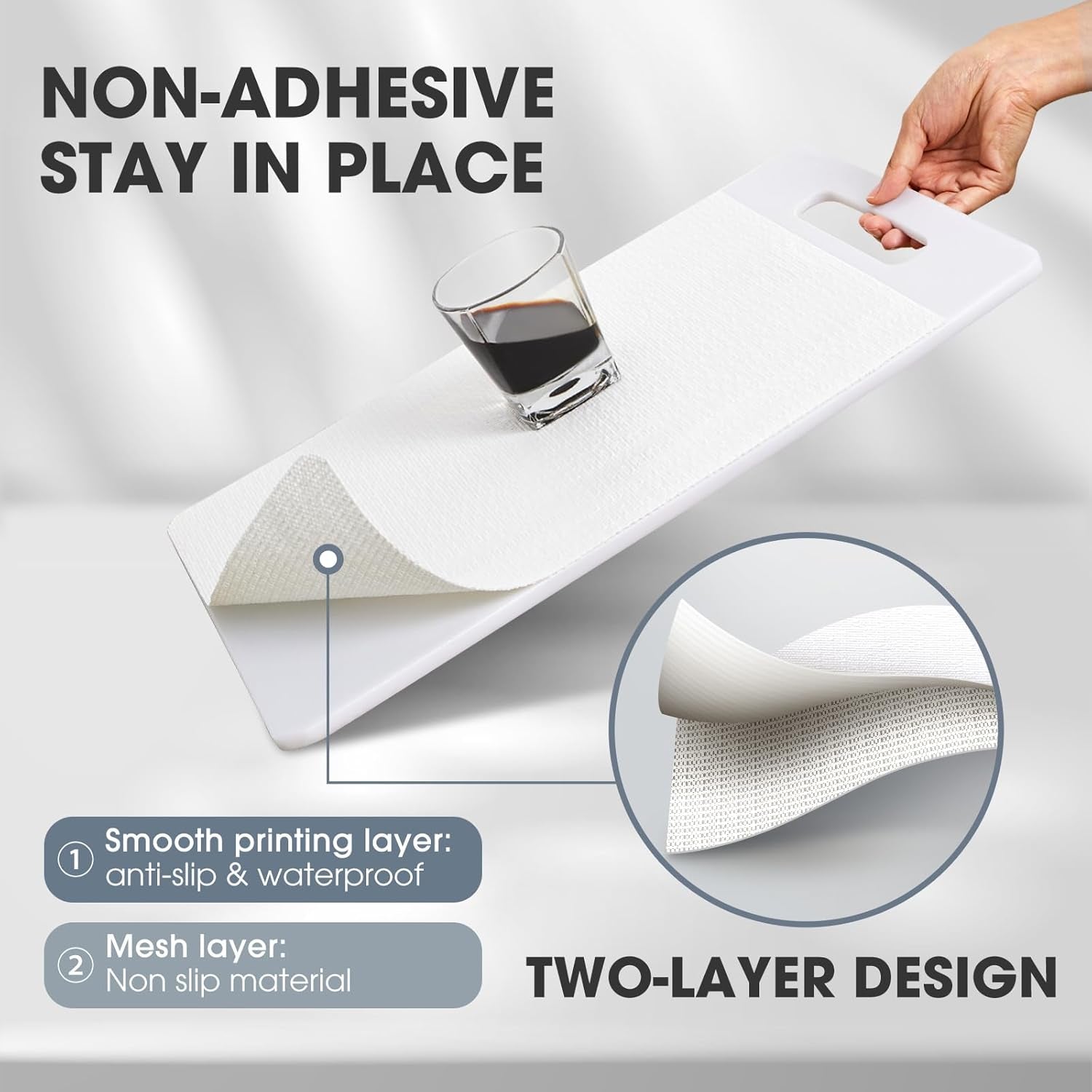 Drawer and Shelf Liner for Kitchen Cabinets, White, 12IN X 10FT
