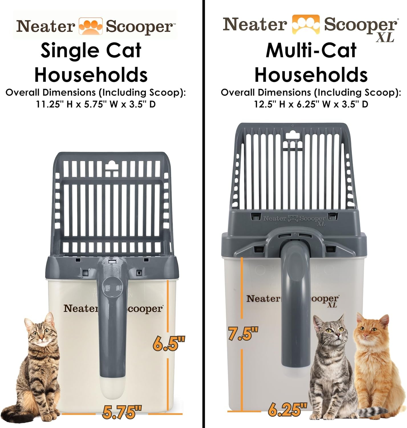 Neater Scooper XL Cat Litter Scoop, 15 Refill Bags – Extra-Large Capacity Mess-Free Cat Litter Scooper with Bag for Large & Multiple Cats, Spill-Proof Litter Box Scooper with Holder