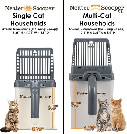 Neater Scooper XL Cat Litter Scoop, 15 Refill Bags – Extra-Large Capacity Mess-Free Cat Litter Scooper with Bag for Large & Multiple Cats, Spill-Proof Litter Box Scooper with Holder
