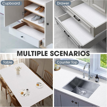 Drawer and Shelf Liner for Kitchen Cabinets, White, 12IN X 10FT