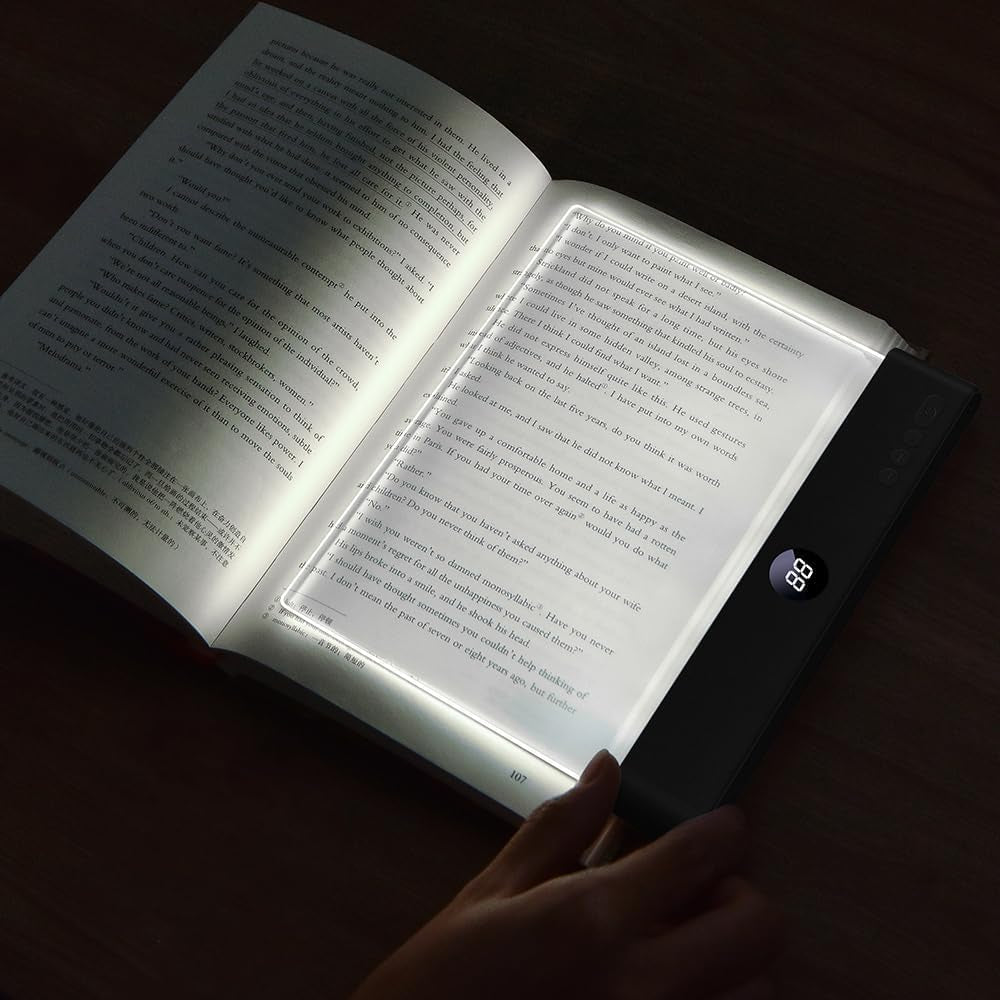 Book Light for Reading in Bed at Night Flat Reading Lights, Black
