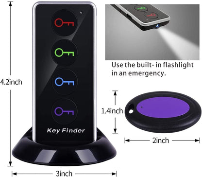 Key Finder with Sound, 131Ft RF Remote Finder, 4 Receivers