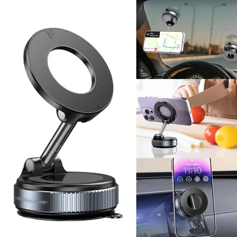 Magnetic Phone Holder 360° Rotatable Phone Holder | Foldable Design, Vacuum Suction Cup | Perfect for Car Dashboard