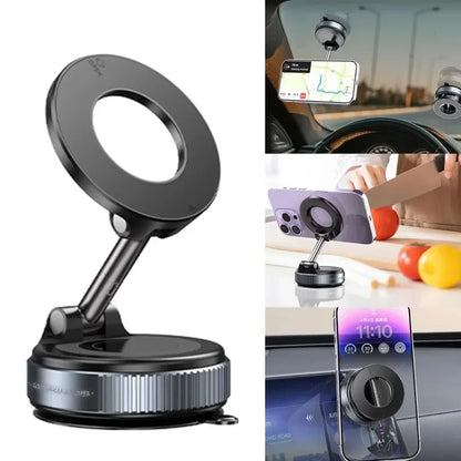 Magnetic Phone Holder 360° Rotatable Phone Holder | Foldable Design, Vacuum Suction Cup | Perfect for Car Dashboard