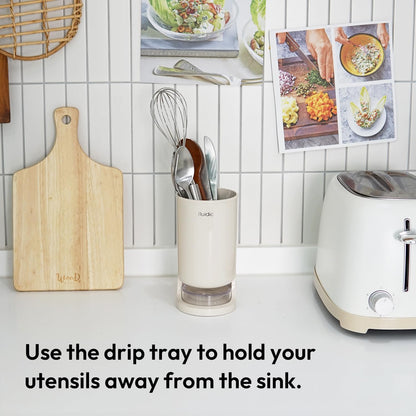 Self-Draining Utensil Drying Holder - Beige
