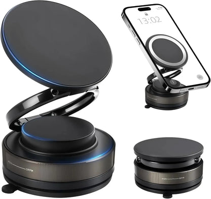 Magnetic Phone Holder 360° Rotatable Phone Holder | Foldable Design, Vacuum Suction Cup | Perfect for Car Dashboard