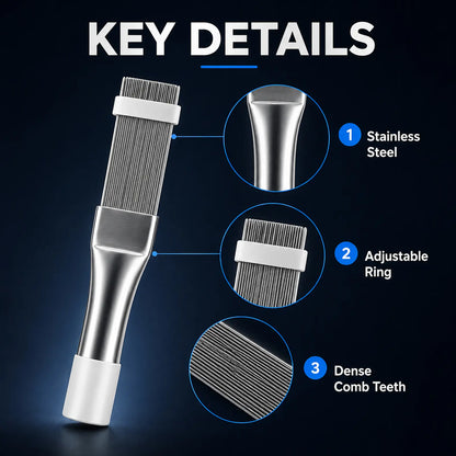 AC Fin Comb and Condenser Fin Straightener Cleaner, Durable Stainless Steel Evaporator Radiator Repair Tool, Adjustable Air Conditioner Fin Cleaning Brush for Home and Car AC Units