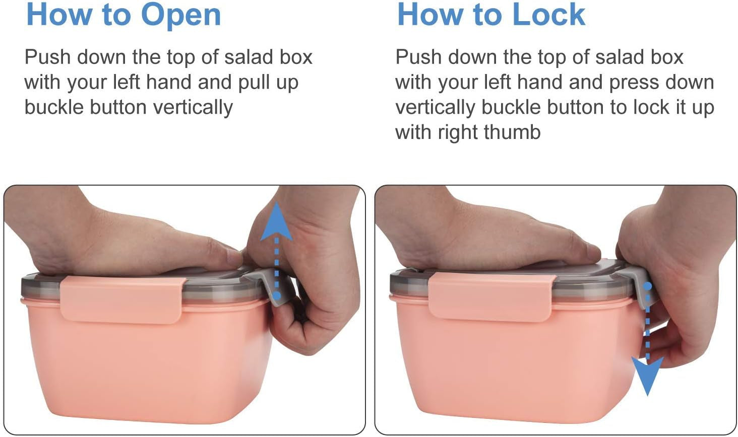 Salad Lunch Container to Go, 2 Packs 52-Oz Salad Bowls to Go for Lunch