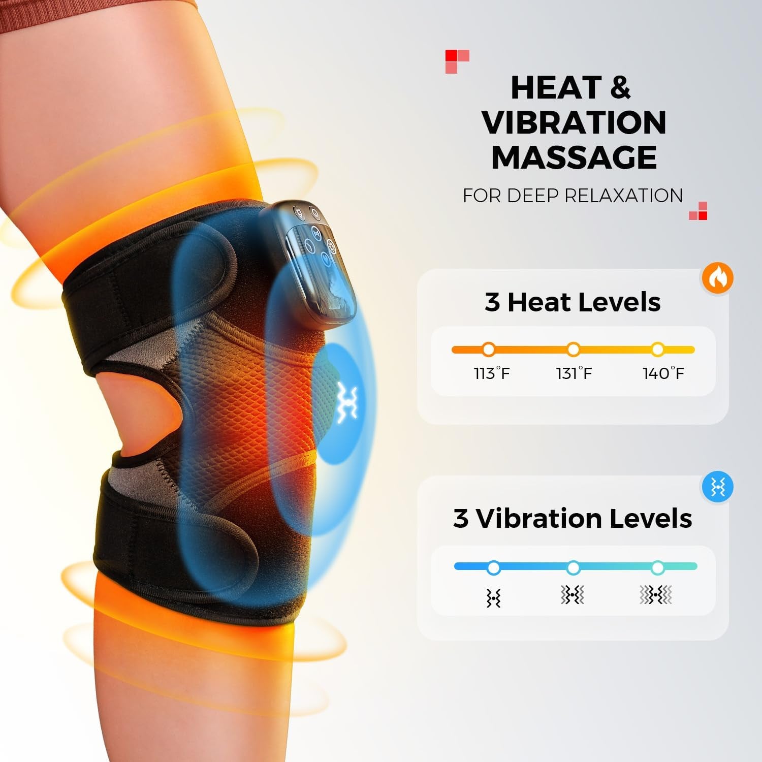 Knee Massager with Heat and Red Light Therapy for Knee Pain Relief