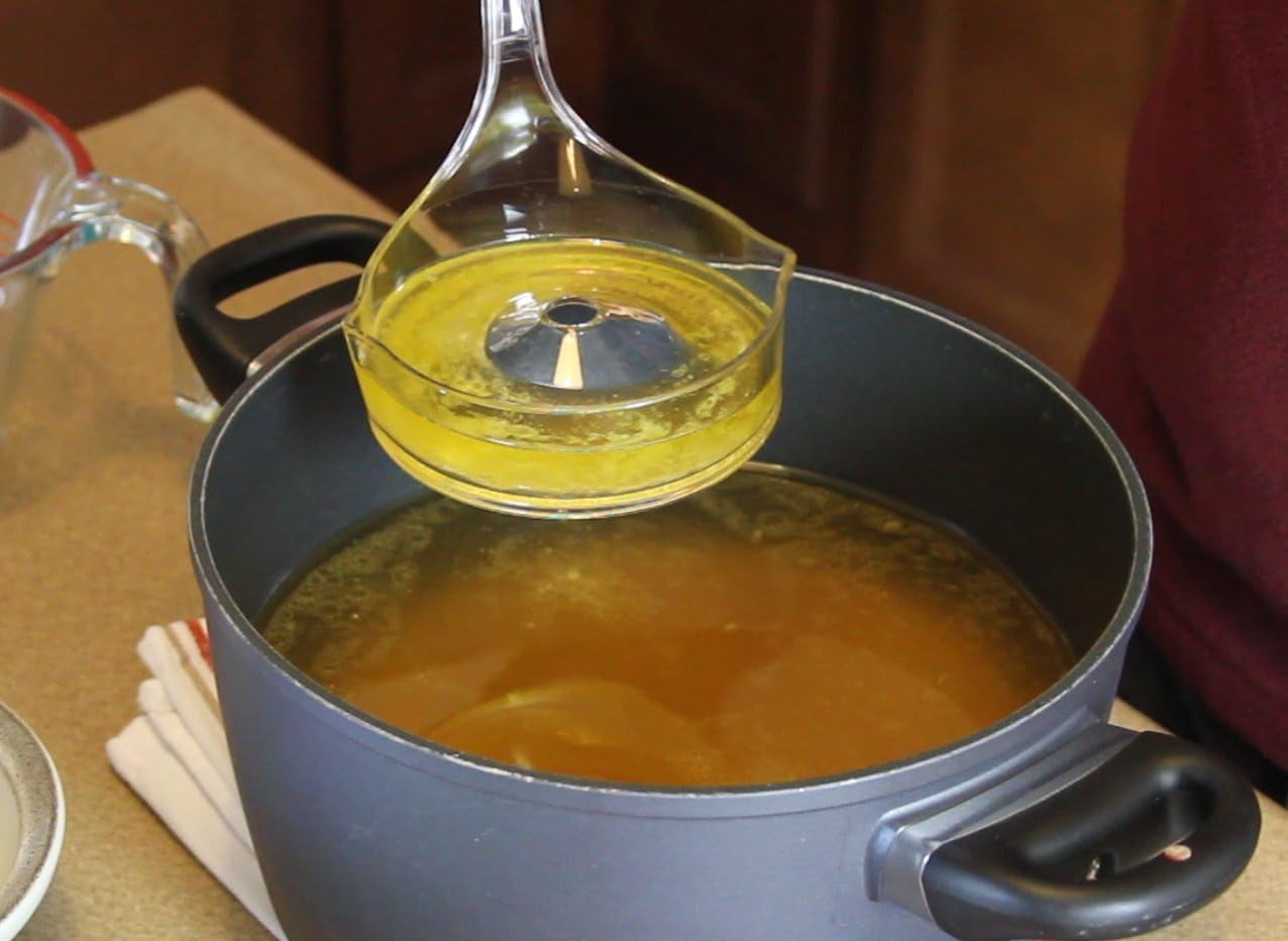 Fat Skimmer - Efficient Fat Separator for Soups, Stews, and Broths - Removes Fat Quickly and Easily - Made in USA, Original Inventor
