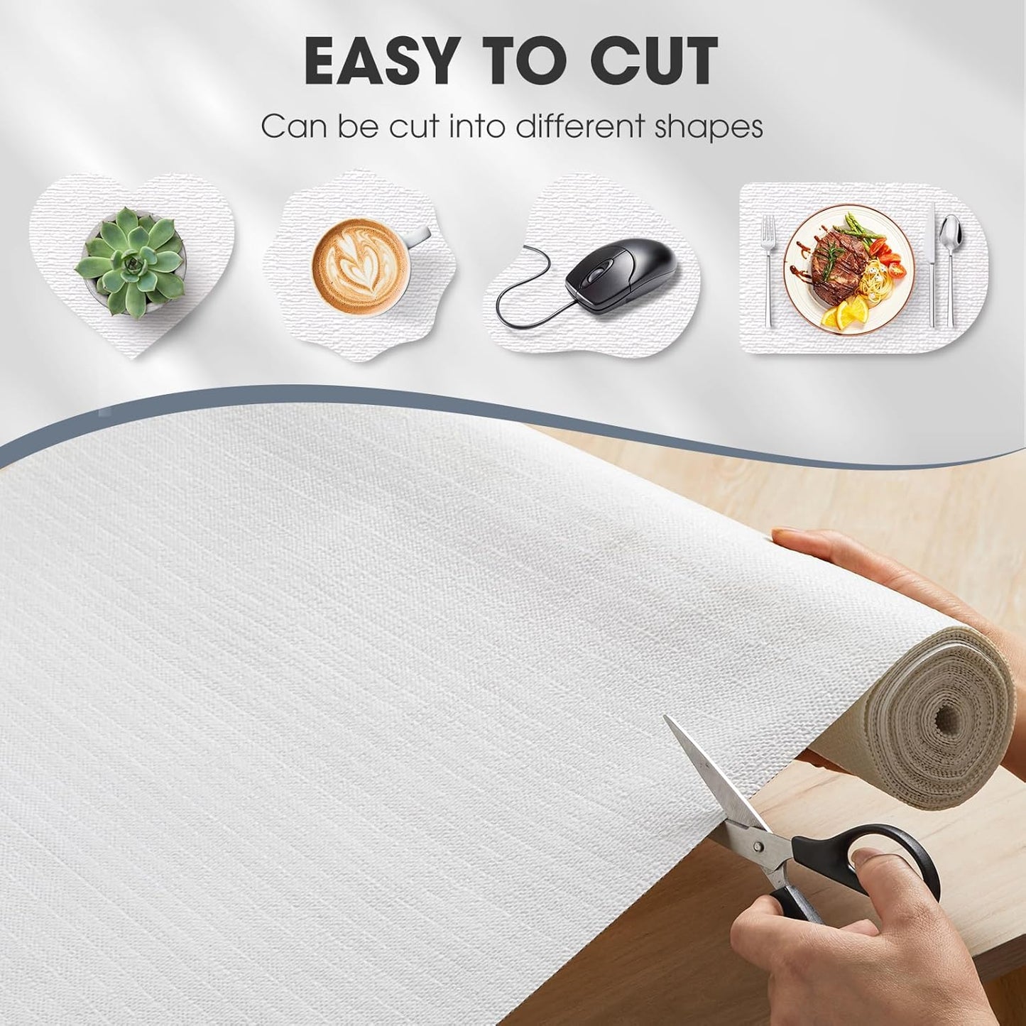 Drawer and Shelf Liner for Kitchen Cabinets, White, 12IN X 10FT