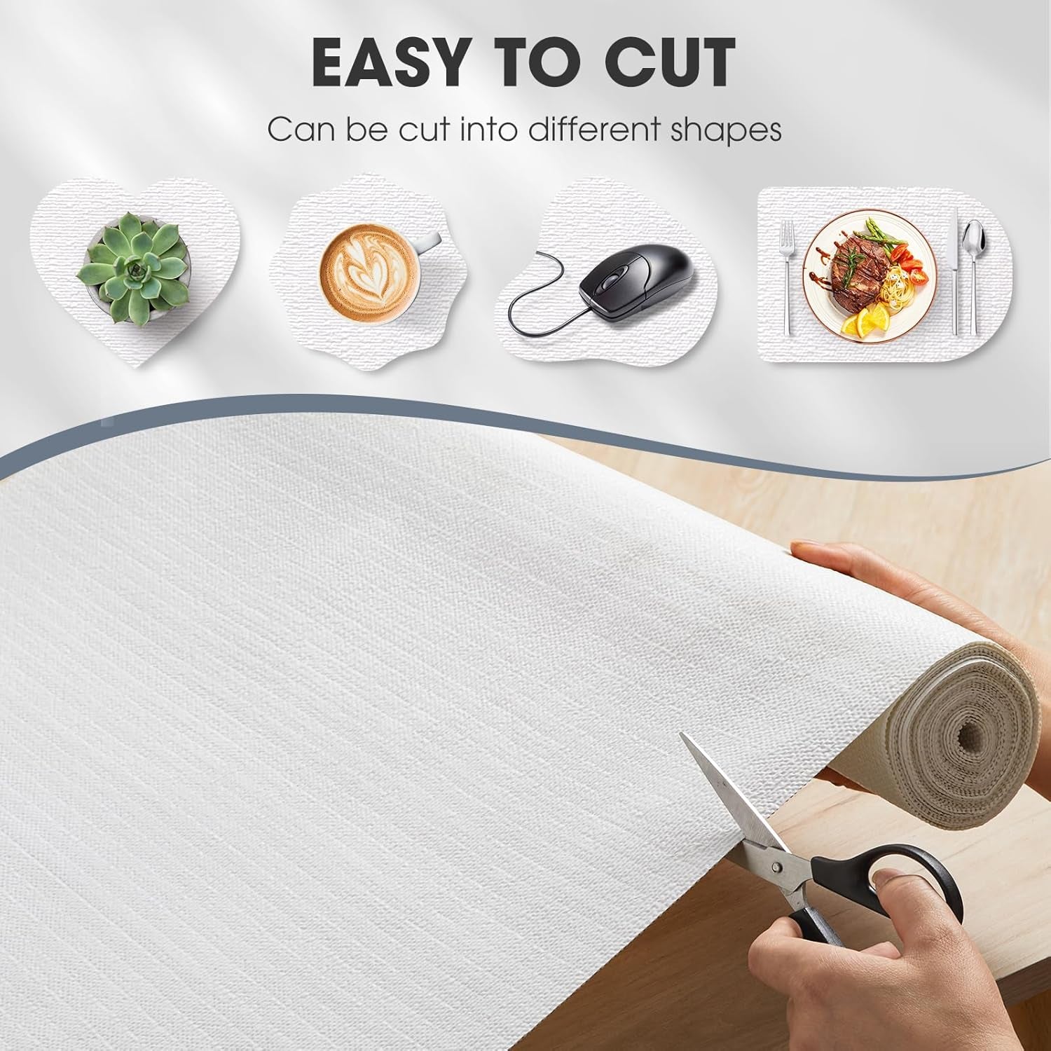 Drawer and Shelf Liner for Kitchen Cabinets, White, 12IN X 10FT