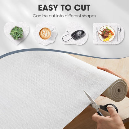 Drawer and Shelf Liner for Kitchen Cabinets, White, 12IN X 10FT