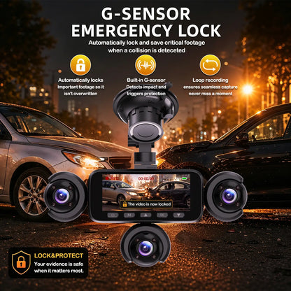 BCUOZ 5-Channel Full HD 1080P Car Dash Cam with 64GB Memory Card,Requires Charging to Use,1080P Front + Rear+ Inside/Left/Right Cameras, Loop Recording,Super Night Vision,Car Video Surveillance,24H Parking Mode,Car DVR HD Screen#Summervibes. Outdoorfun