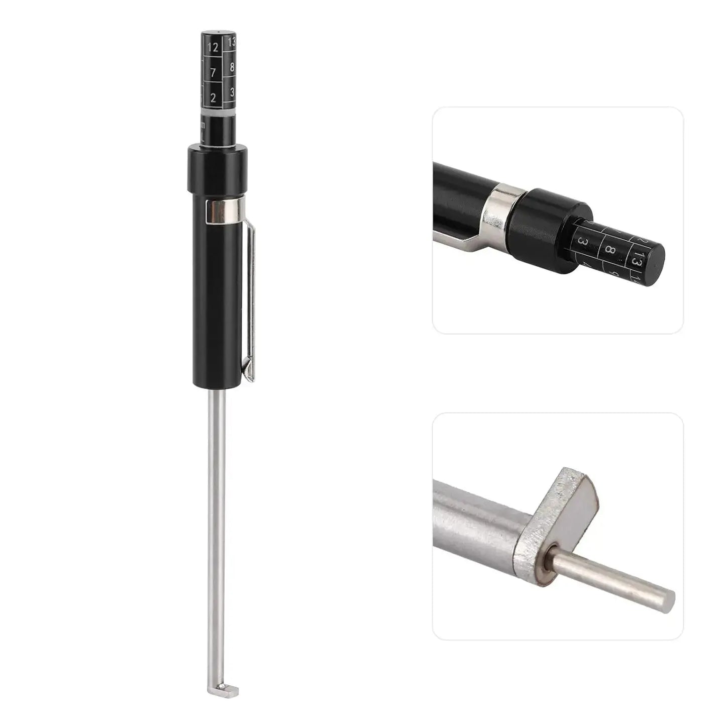 Car Brake Pad Thickness Gauge Measure Tool with Scale for Brake Shoe Gauge Auto Brake Pad 1.5Mm-11Mm Thickness Base Plate Brake Pad Tester Brake Pad Detection Pen Scale