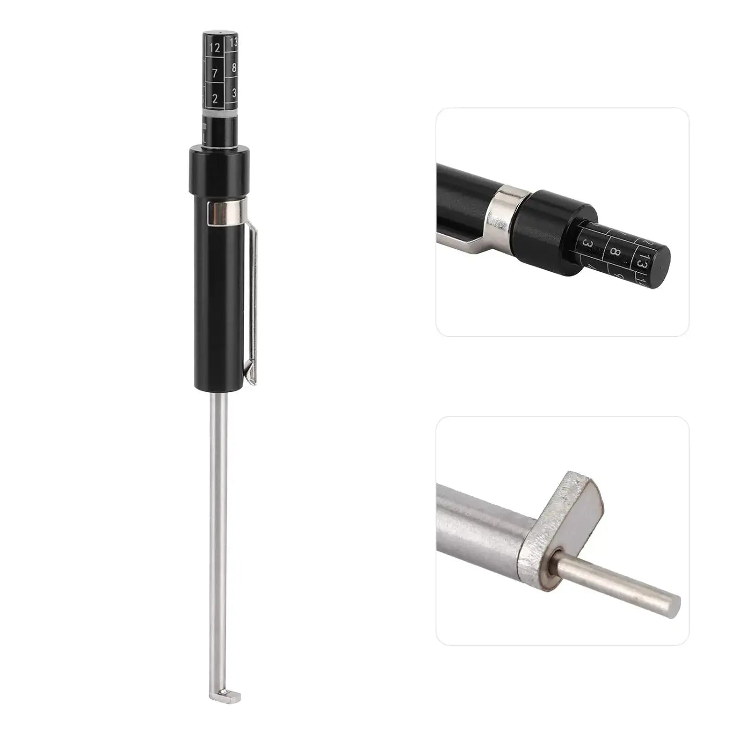 Car Brake Pad Thickness Gauge Measure Tool with Scale for Brake Shoe Gauge Auto Brake Pad 1.5Mm-11Mm Thickness Base Plate Brake Pad Tester Brake Pad Detection Pen Scale