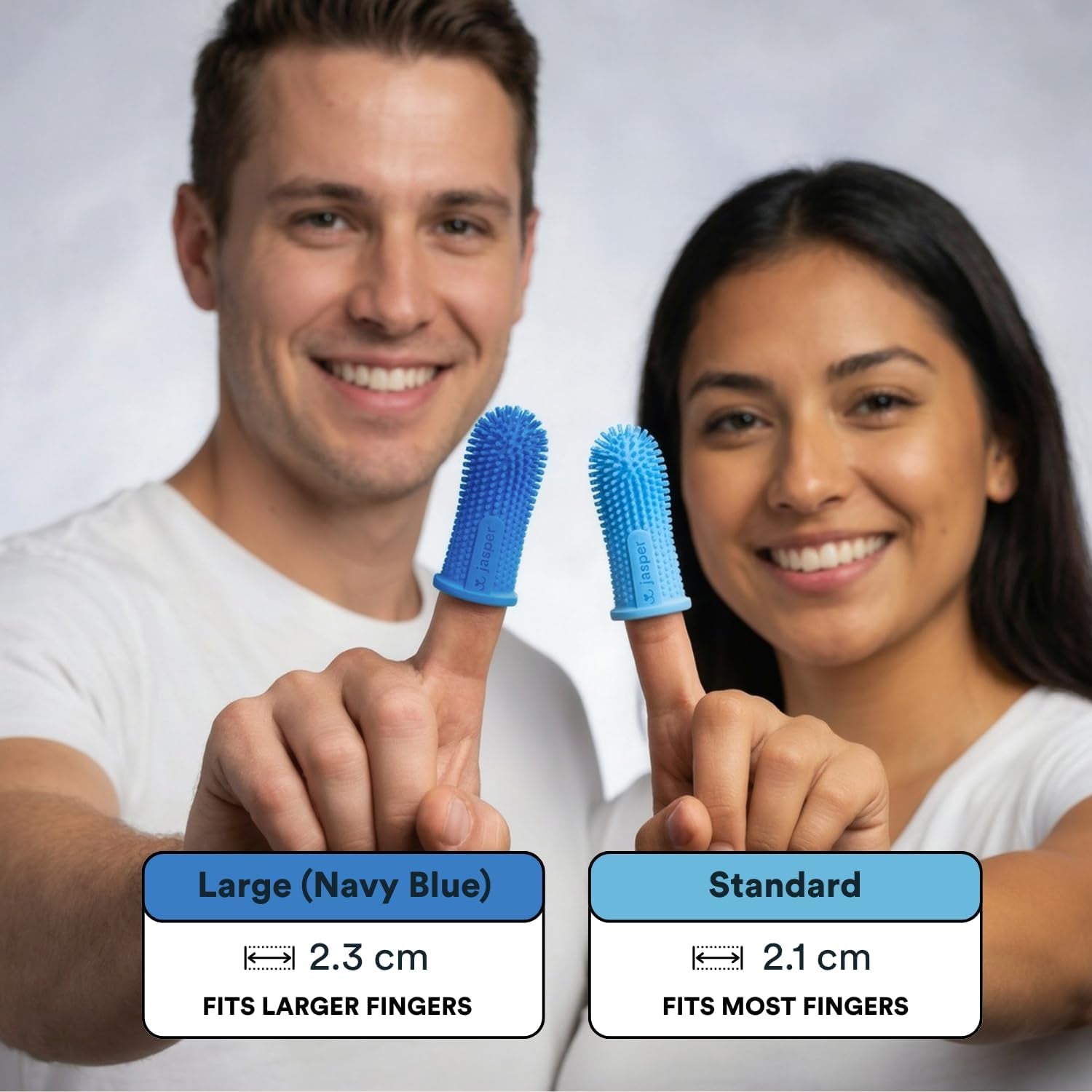 Dog Toothbrush, 360° Finger Toothbrush for Dogs & Cats, Blue 2-Pack