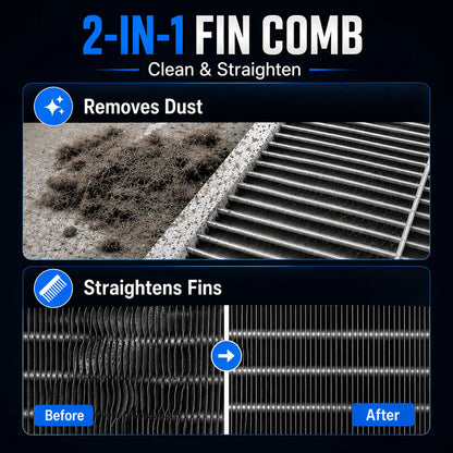 AC Fin Comb and Condenser Fin Straightener Cleaner, Durable Stainless Steel Evaporator Radiator Repair Tool, Adjustable Air Conditioner Fin Cleaning Brush for Home and Car AC Units