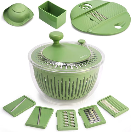 Salad Spinner Large, Lettuce Spinner with 5 Blade Slicer, 4.25Qt