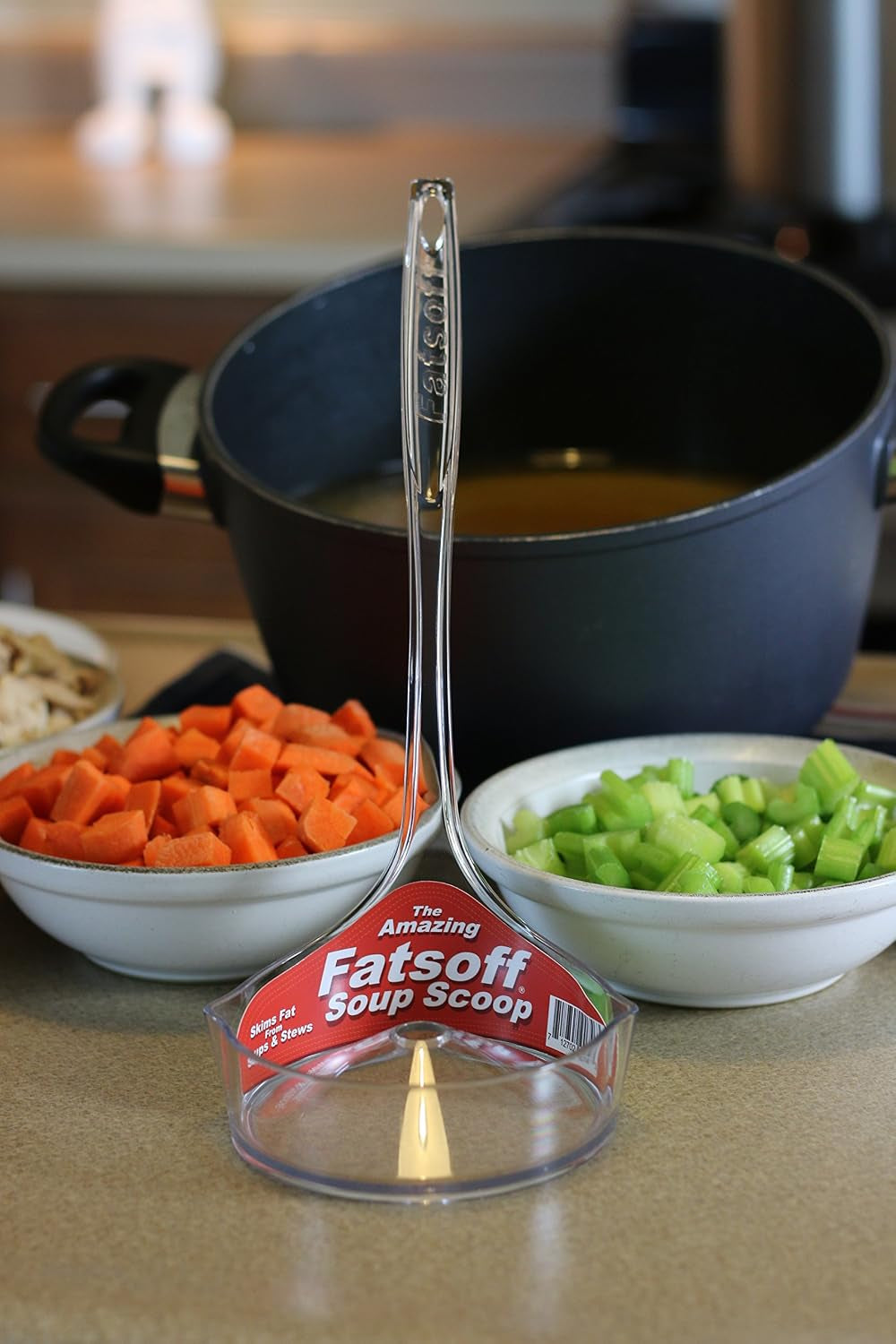 Fat Skimmer - Efficient Fat Separator for Soups, Stews, and Broths - Removes Fat Quickly and Easily - Made in USA, Original Inventor
