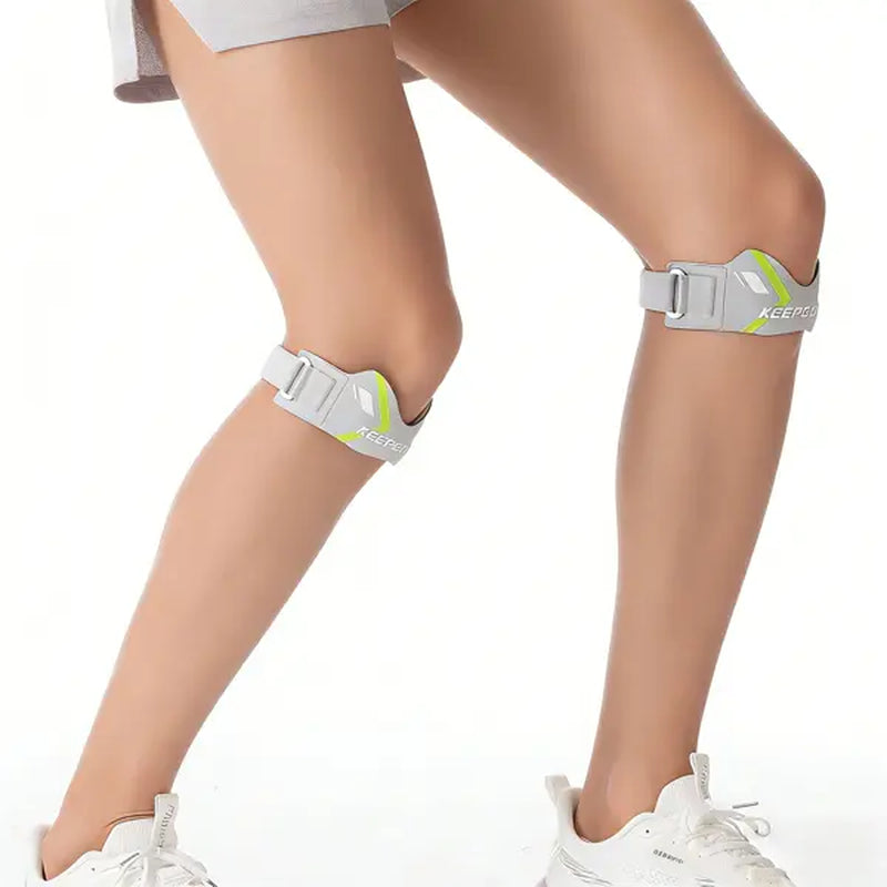 2Pcs Adjustable Patellar Tendon Strap with Silicone Pad, Knee Pads Knees, Targeted Knee Support for Running, Jumping, Hiking& Gym Workouts, Basketball, Volleyball, Knee Relief and Patella Stabilizer Knee Strap Brace Support, All-Day Comfort Knee Support