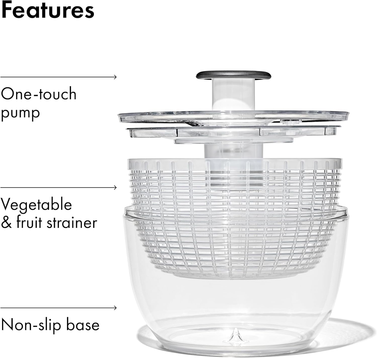 OXO Good Grips 6.22 Qt Salad Spinner, Vegetable Washer with Bowl & Strainer