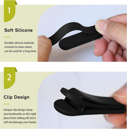 3Pcs Automatic Bookmark, Silicone Book Marks for Reading Women, Men, Kids, Book Lovers, Cute Unique Book Markers for Reading, Reading Accessories Gifts for Book Lovers