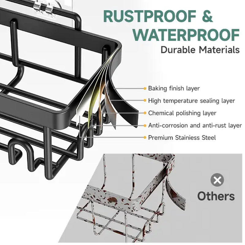 【Veken】 3/6-Pack Life-Changing Rustproof Shower Caddy, Effortless No-Drill Wall Shelves with Soap Holder, End Bathroom Clutter for Good, Multi-Use Kitchen & Home Storage