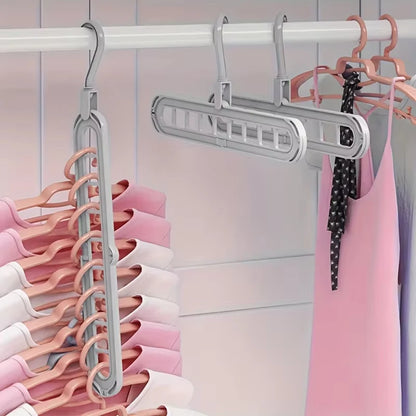 3Pcs 9-Hole Clothes Hanger Organizer Space Saving Hanger Multi-Function Folding Magic Hangers Drying Racks Scarf Clothes Storage