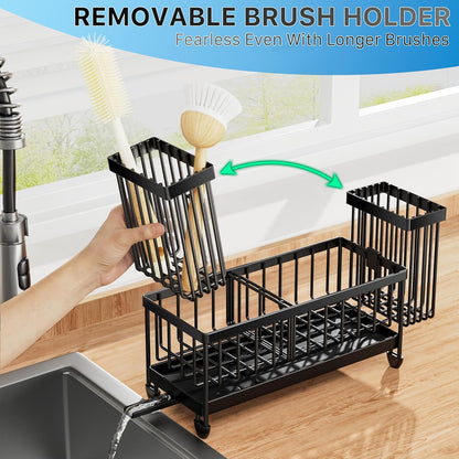 Sponge Holder for Kitchen Sink, Sink Organizer with Brush Holder