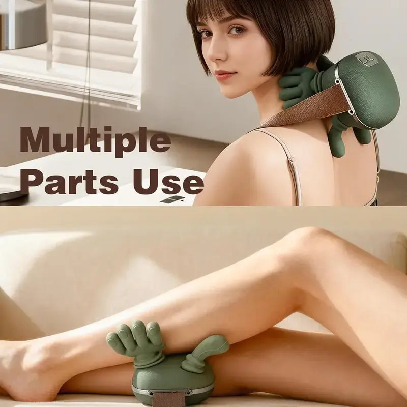 Upgraded Brushless Motor Neck Massager Electric Cervical Massager Bionic Handheating Wireless Portable 3D Kneading Massage for Pain Relief Deep Tissue，Leg Neck & Back Massager & Lightweight Gift