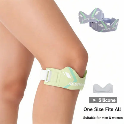 2Pcs Adjustable Patellar Tendon Strap with Silicone Pad, Knee Pads Knees, Targeted Knee Support for Running, Jumping, Hiking& Gym Workouts, Basketball, Volleyball, Knee Relief and Patella Stabilizer Knee Strap Brace Support, All-Day Comfort Knee Support