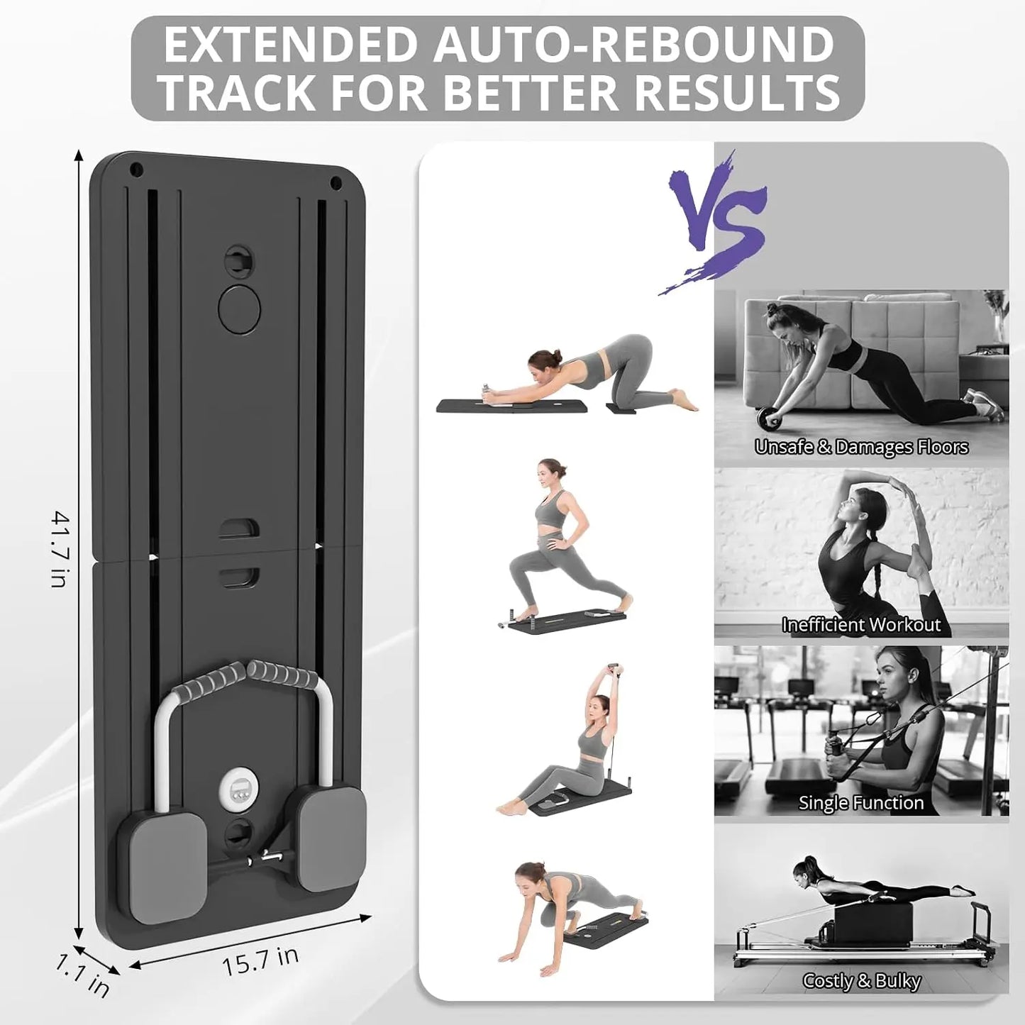 A1 Pilates Board with Yoga Socks - Pilates Equipment Set, Multifunctional Foldable Home Pilates Board, 5-In-1 Pilates Skateboar, Tiktokshopbacktoschool