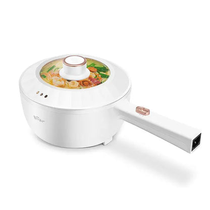 Bear Hot Pot Electric, 2L Multifunctional Portable Cooking Pot, 1000W Rapid Noodles Electric, Non-Stick Frying Pans for Steak, Egg, Ramen, Oatmeal with Dual Power Adjustment