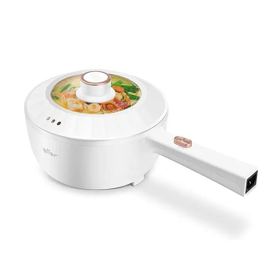 Bear Hot Pot Electric, 2L Multifunctional Portable Cooking Pot, 1000W Rapid Noodles Electric, Non-Stick Frying Pans for Steak, Egg, Ramen, Oatmeal with Dual Power Adjustment