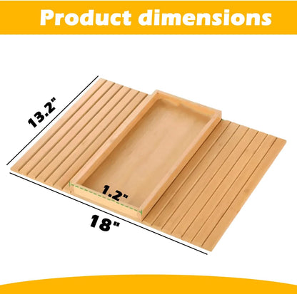 Foldable Bamboo Couch Arm Tray, Portable Armrest Caddy Tray for Sofa