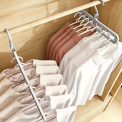 3Pcs 9-Hole Clothes Hanger Organizer Space Saving Hanger Multi-Function Folding Magic Hangers Drying Racks Scarf Clothes Storage