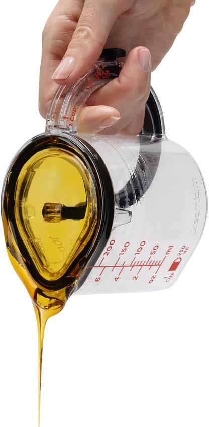 Upcup All-In-1 Adjustable Measuring Cup, Metric & Imperial Measurements up to 1 Cup - Black/Clear