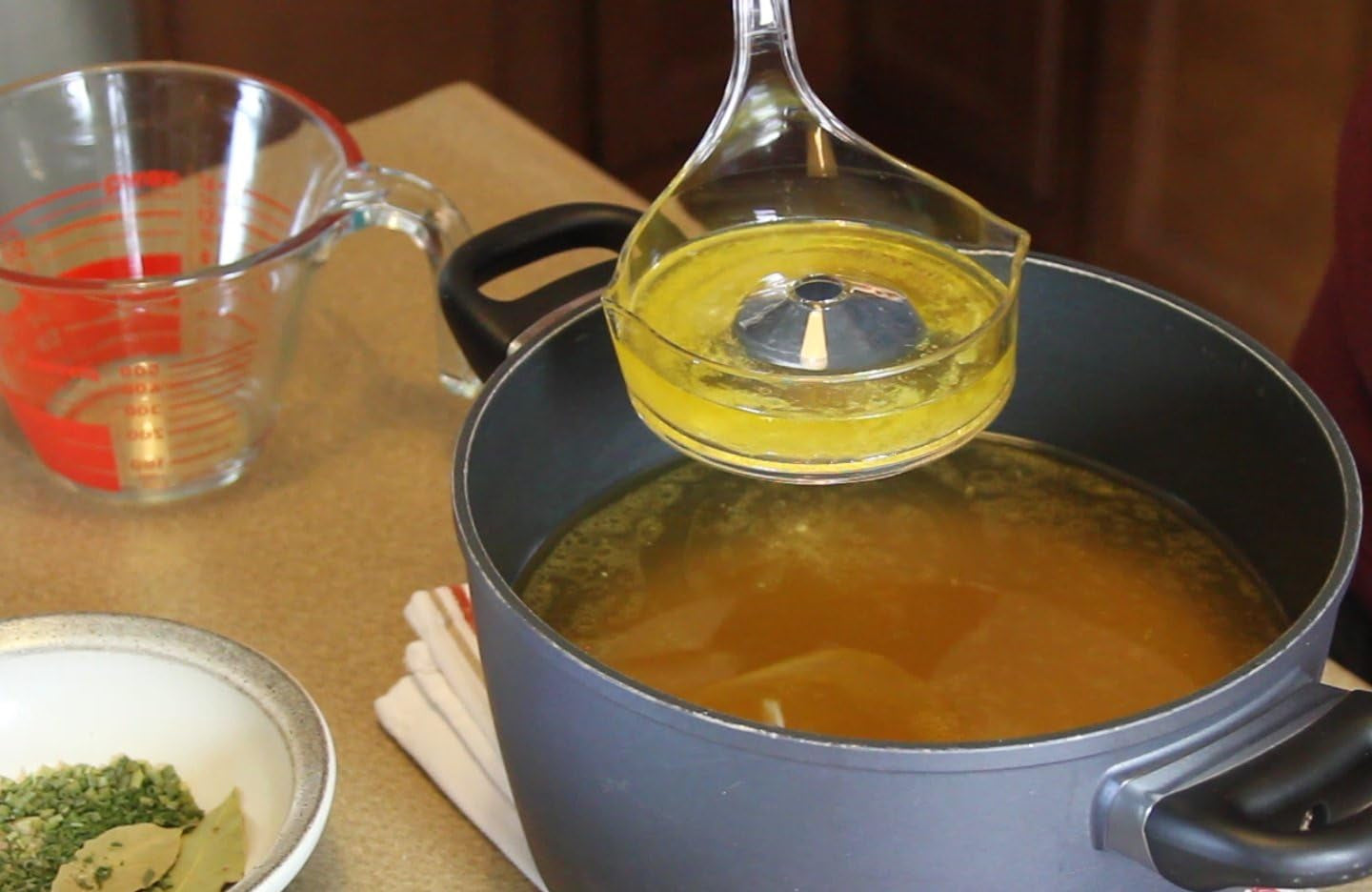 Fat Skimmer - Efficient Fat Separator for Soups, Stews, and Broths - Removes Fat Quickly and Easily - Made in USA, Original Inventor